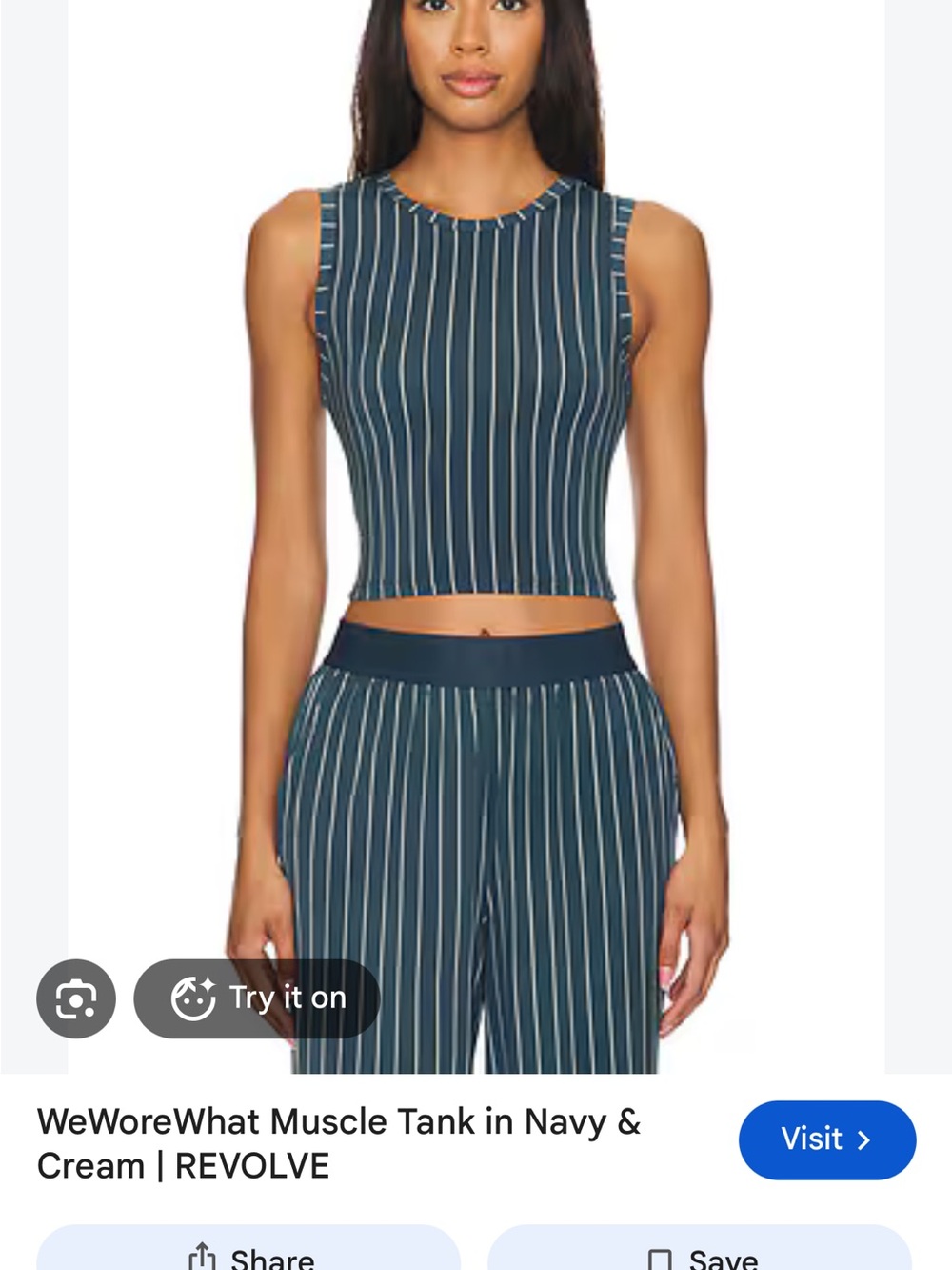 WeWoreWhat Navy & Cream Striped Set